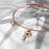 Solid 925 Sterling Silver Initial Crystal Personalised Alphabet Letter Bracelet Rose Gold Filled